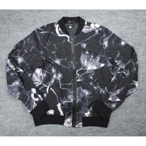 DIESEL J Blondes Bomber Jacket Adult Large Floral Full Zip Abstract AOP